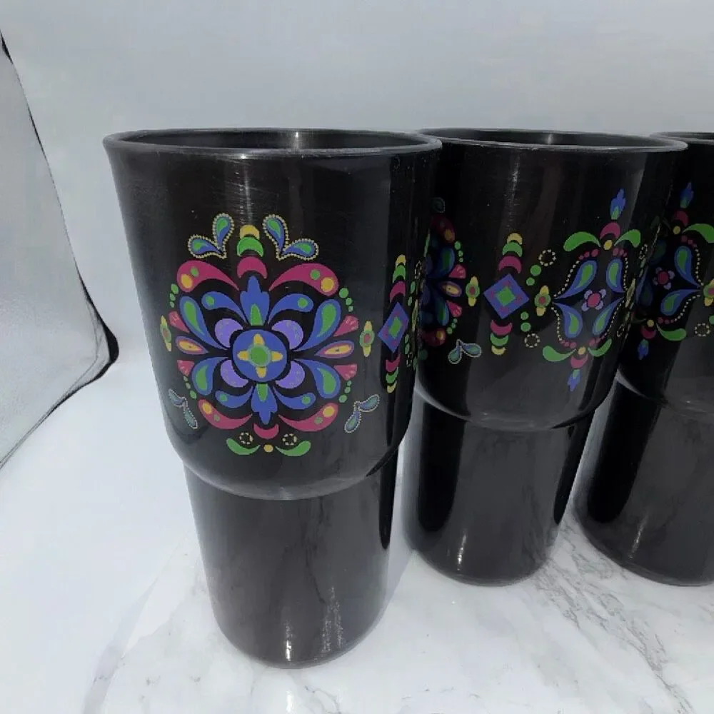 TUPPERWARE Black Kaliopi 18 oz Tumblers-Set of 4
